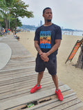 Passport Bros Thailand Black T-Shirt — Retro Palm Tree Sunset Travel Tee