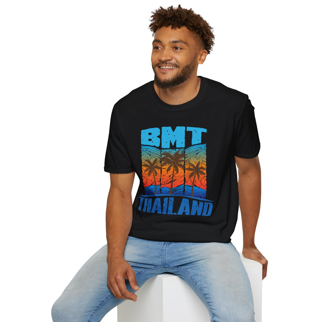 Thailand BMT Blue Sunset T-Shirt — Retro Palm Beach Vacation Tee
